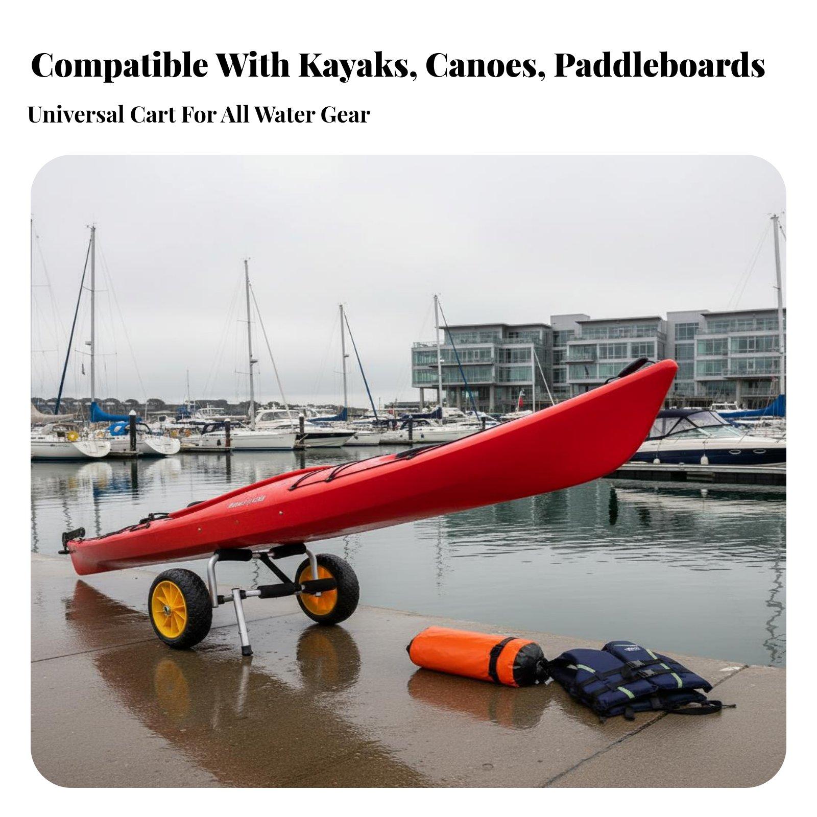 Fishing Kayak Cart - Carro Plegable Multiterreno para Kayak, Canoa,